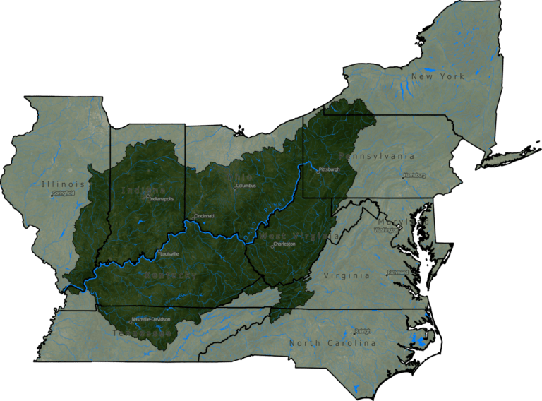 Map of the Ohio River Watershed